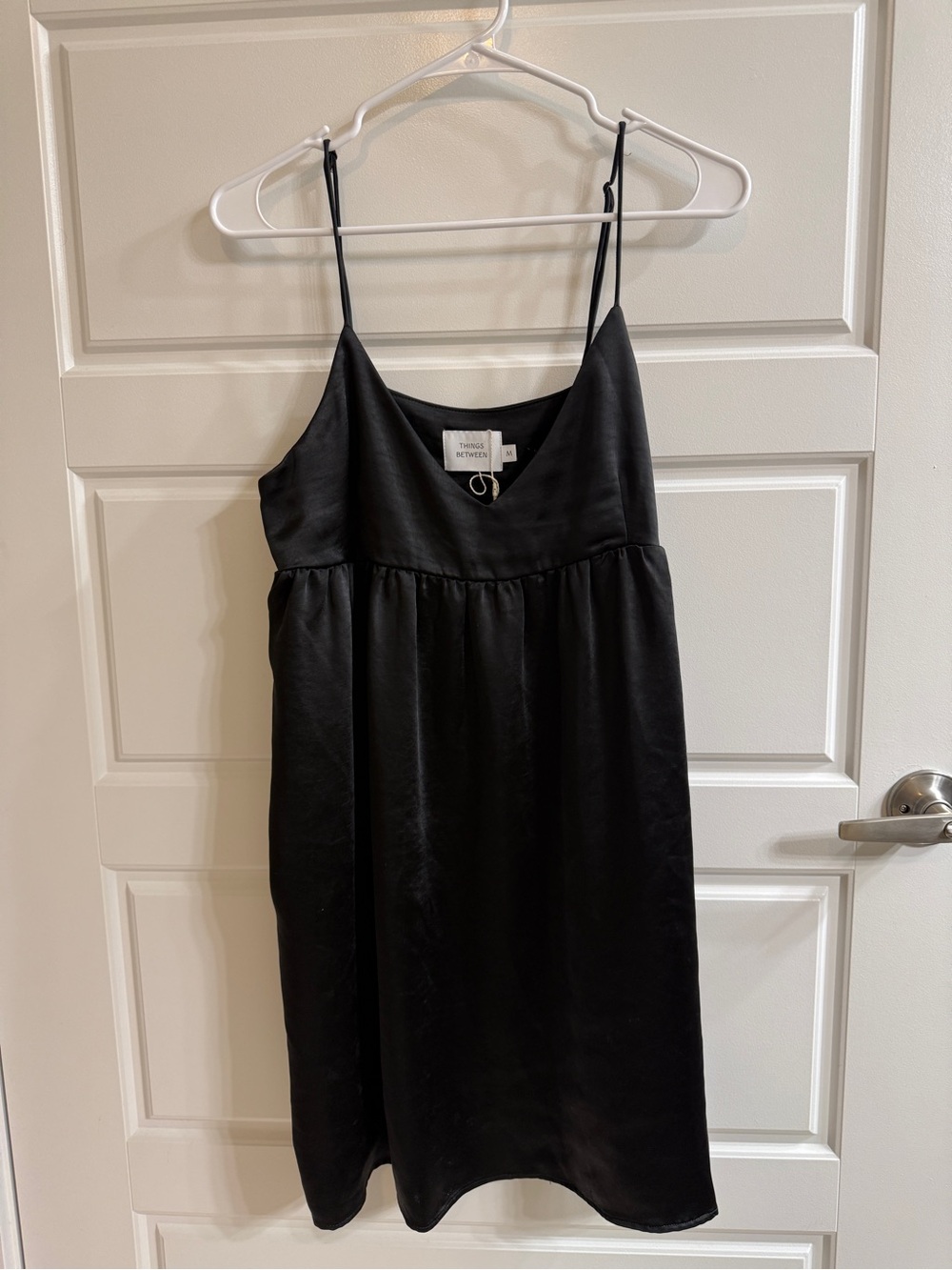Aritzia Black Satin Mini Slip Dress